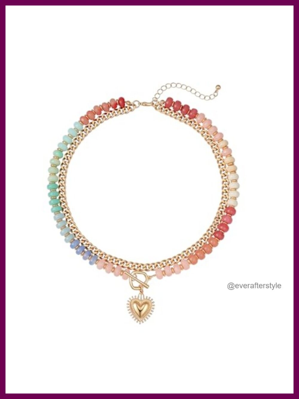 Layered Beaded Choker Necklace with Gold Charm for Women Boho Jewelry